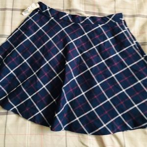 Blue Plaid Skirt